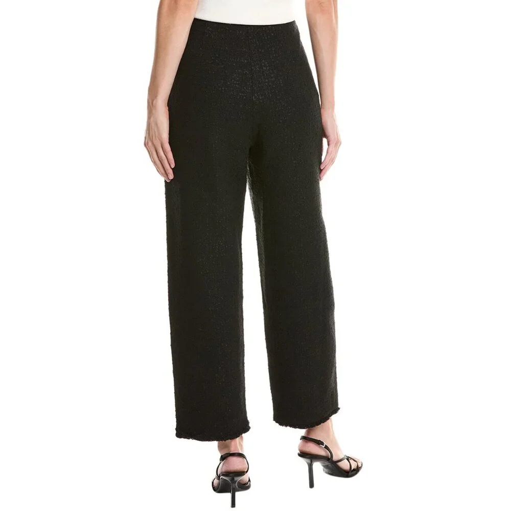 New Ted Baker Tweed Straight Leg Trousers Black size 1, 4, Small